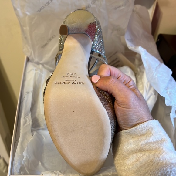 Gorgeous shoe with detail in snake silver and gold - Picture 4 of 6